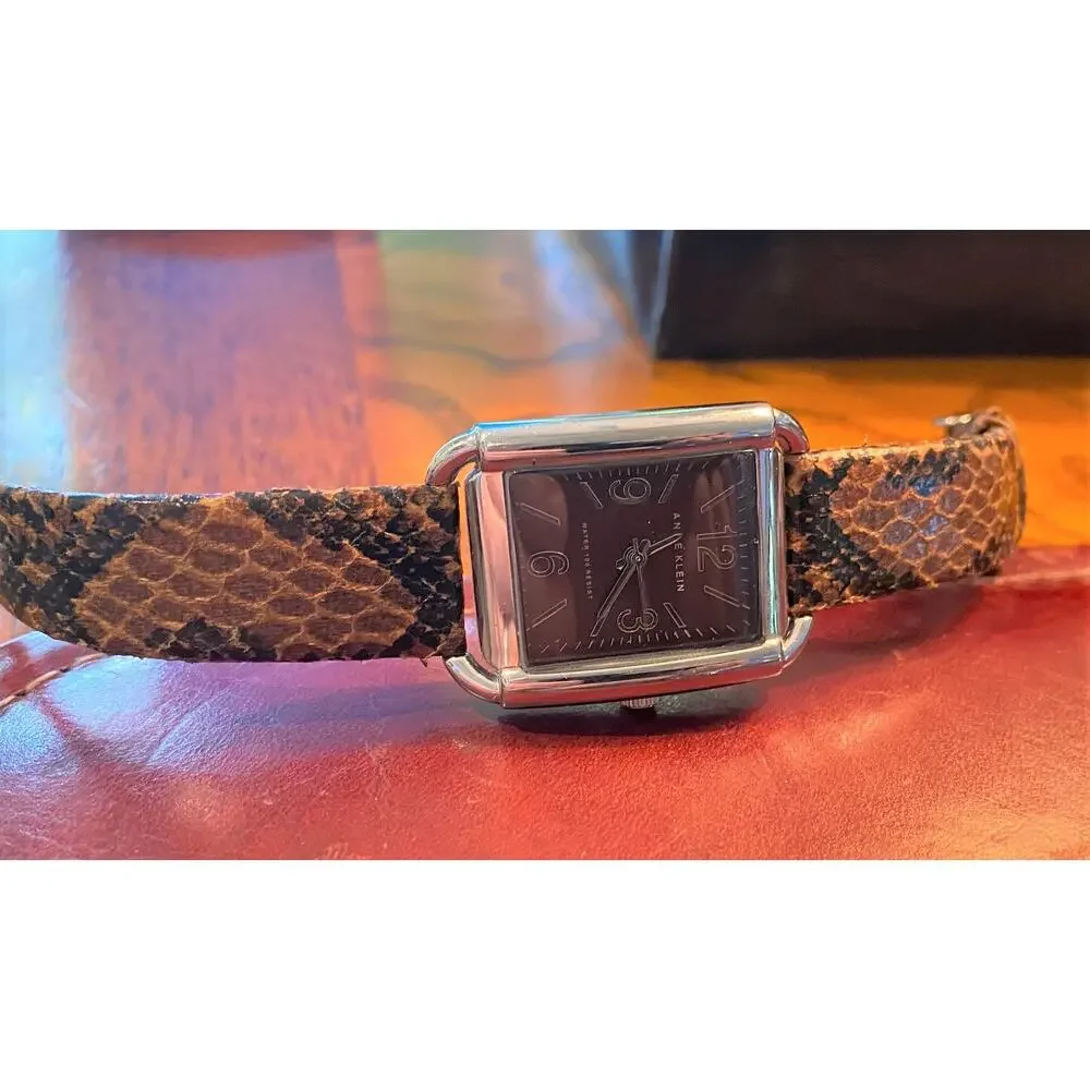 Women's 27mm Silver Tone Anne Klein Watch, AK/1123, Leather Strap